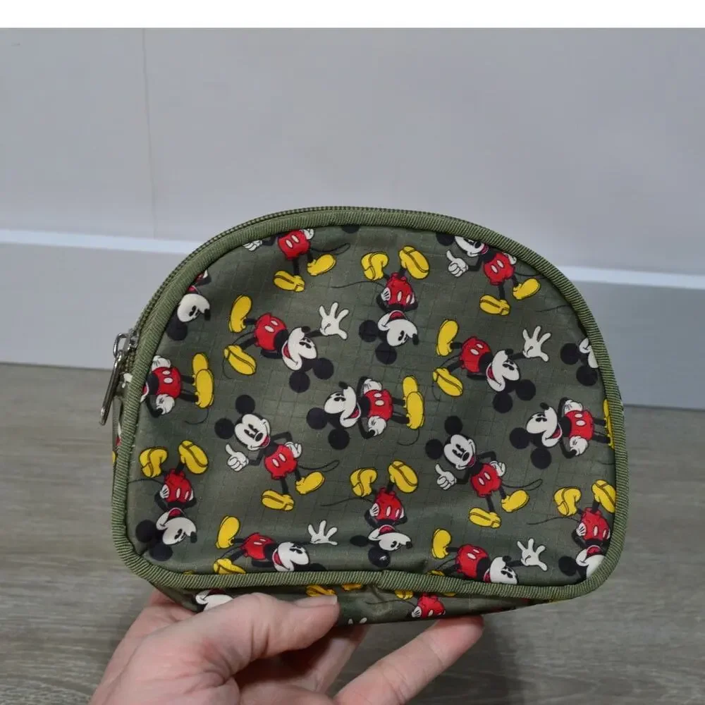 Disney Mickey Mouse Green Cosmetic Makeup Bag 7X5